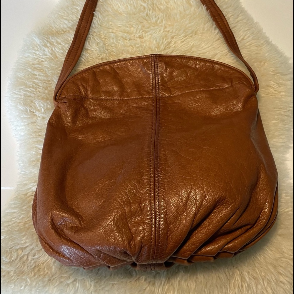 Beautiful brown leather shoulder bag - no label - - Picture 2 of 10